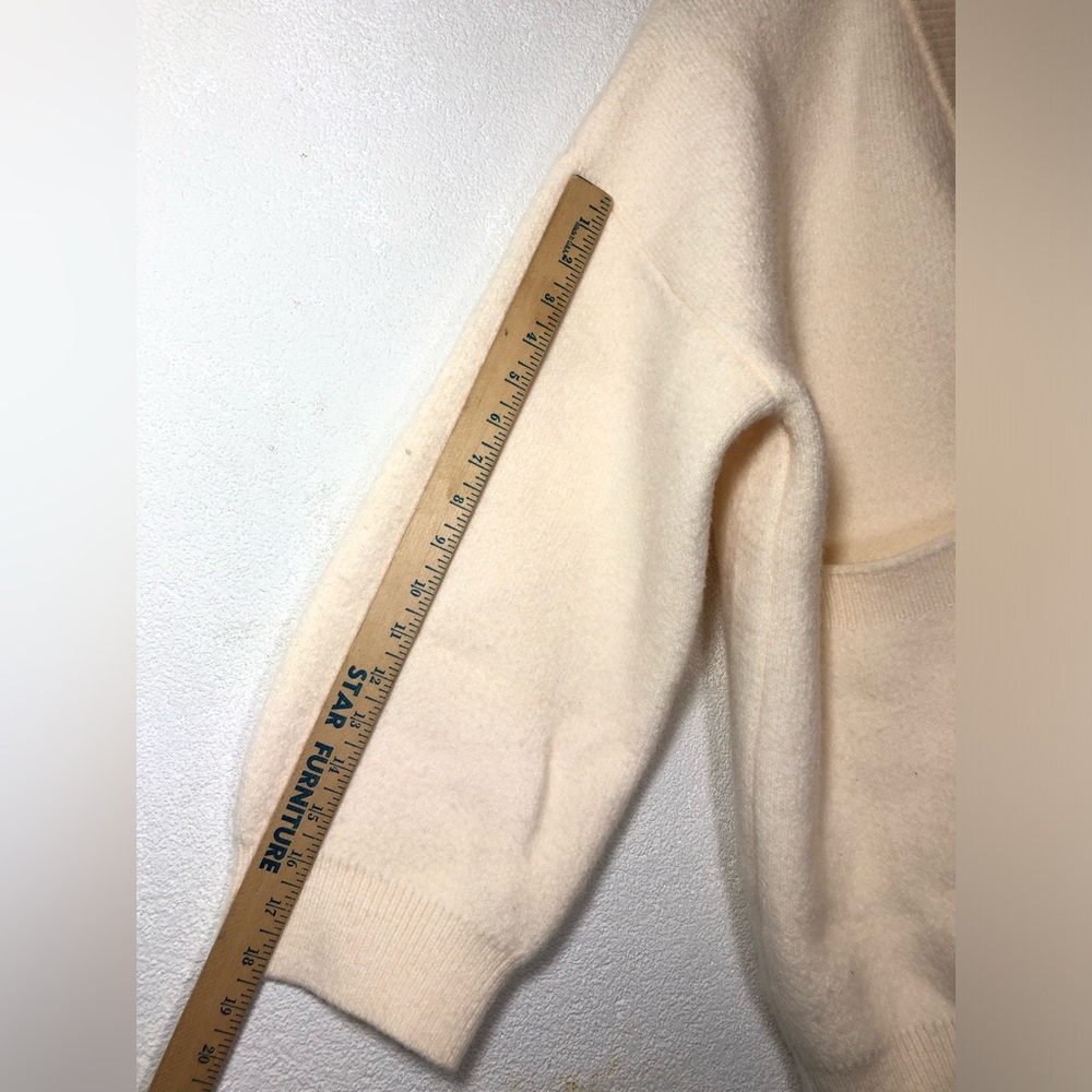 VITA GRECE Cream Pearl-Button Rib Trim Cardigan - Picture 11 of 11